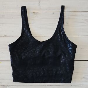 Black Leopard Print Crop Top/Sports Bra